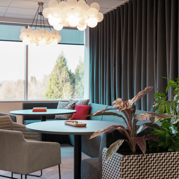 A breakout area in Lakeside Drive, Pure Offices, Warrington