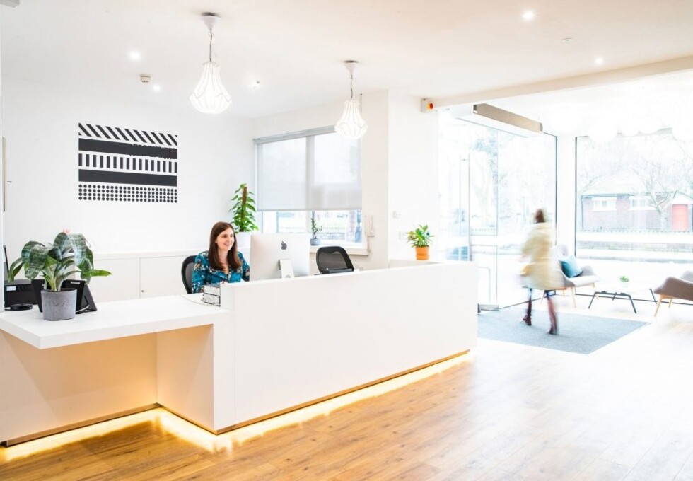 The reception at Sankey Street, Equinox Properties Ltd in Warrington
