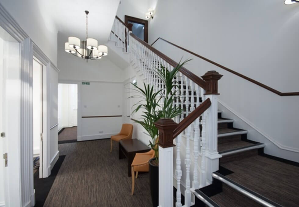 The hallway at Queen's Gardens, Skene Business Centres in Aberdeen