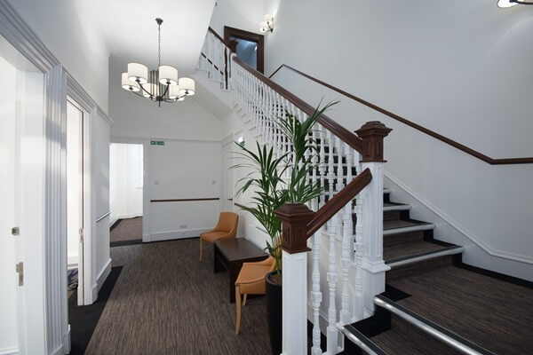 The hallway at Queen's Gardens, Skene Business Centres in Aberdeen