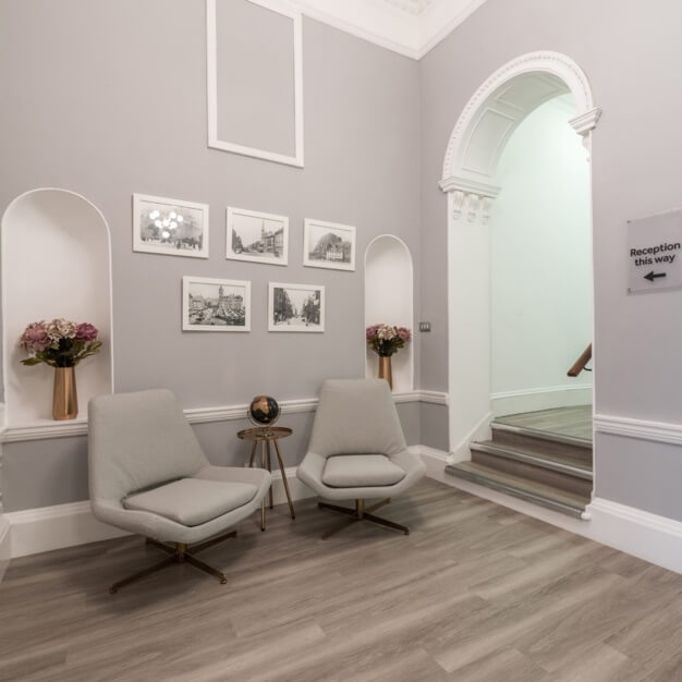 A breakout area in George Street, Regus, Edinburgh