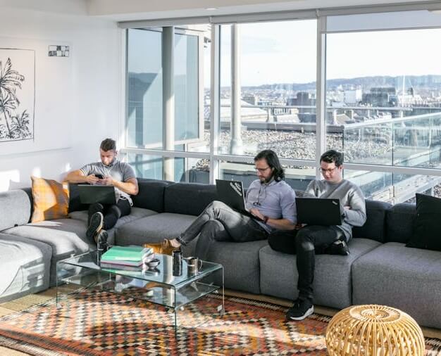 Breakout area at George Street, WeWork in Edinburgh