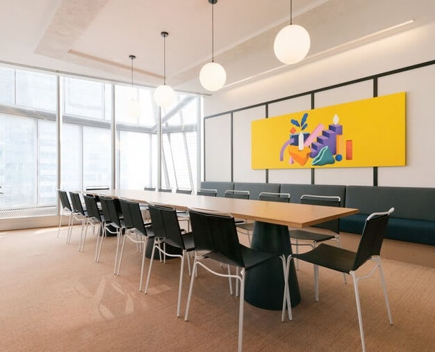 The meeting room at George Street, WeWork in Edinburgh