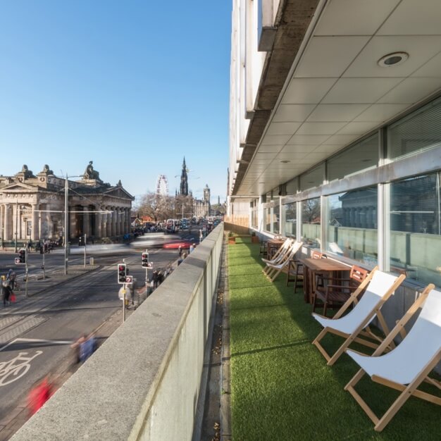 The outdoor area at Princes Street, Regus in Edinburgh