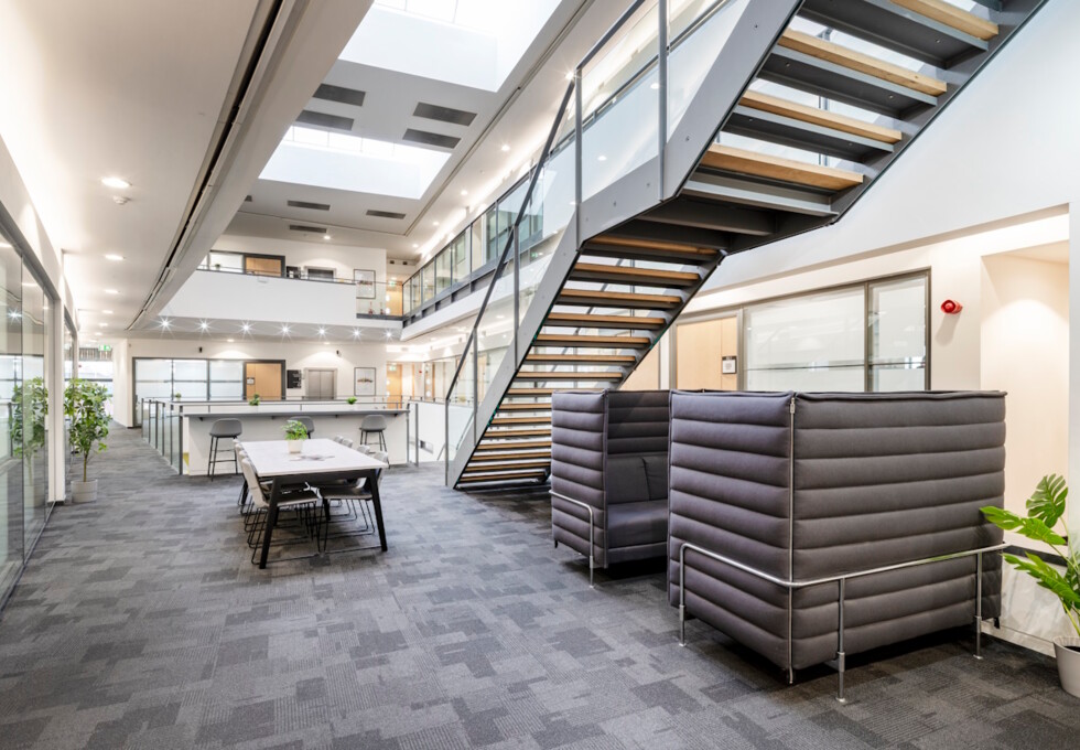 Breakout area at Ainslie Road, Pure Offices in Glasgow