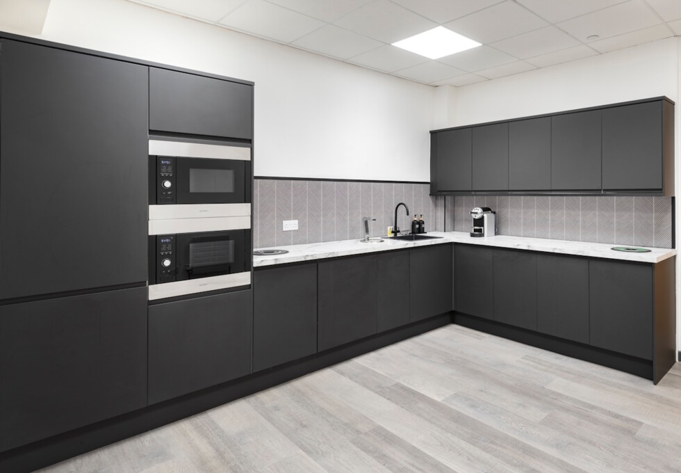 Kitchenette at Ainslie Road, Pure Offices in Glasgow