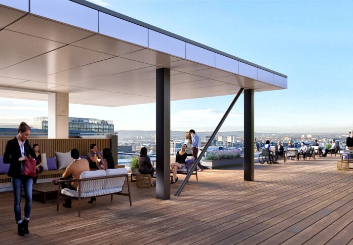 The roof terrace at Bothwell Street, Cubo Holdings Limited in Glasgow