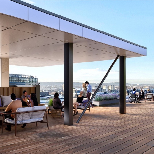 The roof terrace at Bothwell Street, Cubo Holdings Limited in Glasgow
