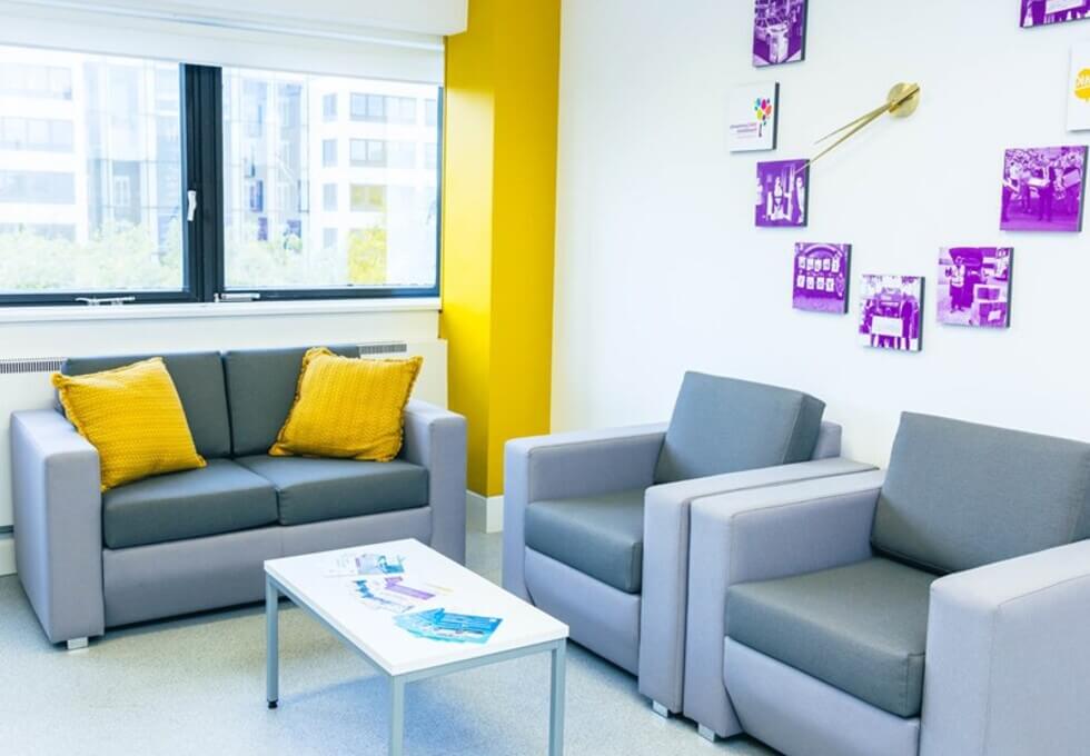 A breakout area in Midsummer Boulevard, Milton Keynes Community Foundation Limited, Milton Keynes