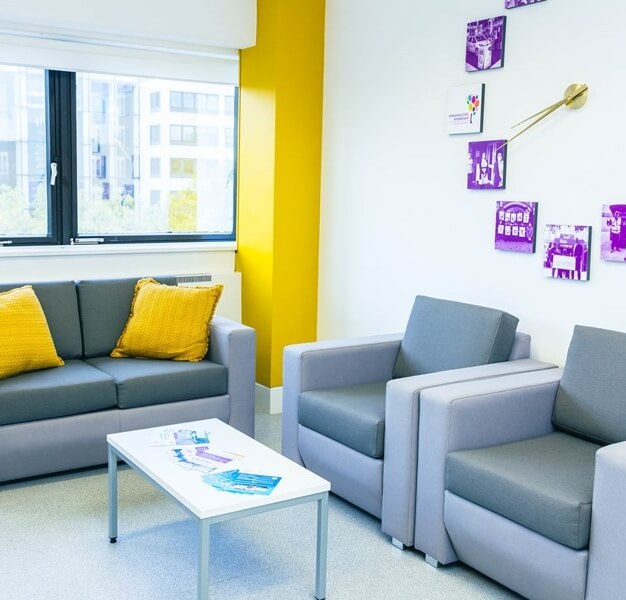 A breakout area in Midsummer Boulevard, Milton Keynes Community Foundation Limited, Milton Keynes