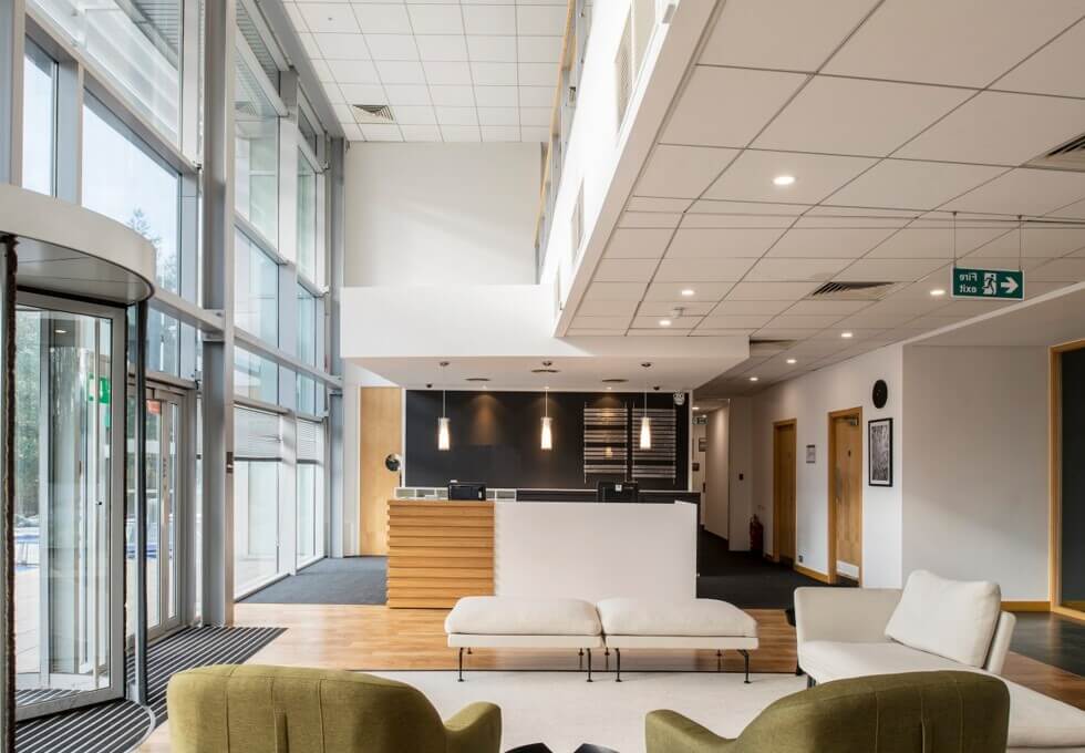 Reception area at Fairbourne Drive, Regus in Milton Keynes