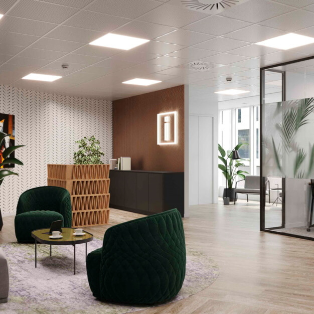 The reception at Blagrave Street, Impact Working Limited in Reading