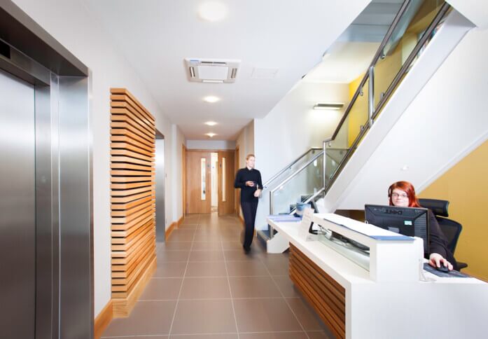 The reception at Ocean Village, UBC UK Ltd in Southampton