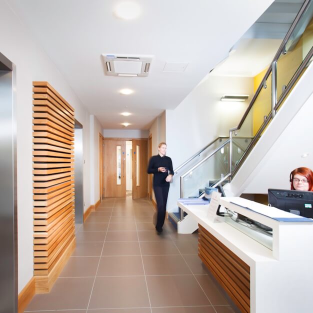 The reception at Ocean Village, UBC UK Ltd in Southampton