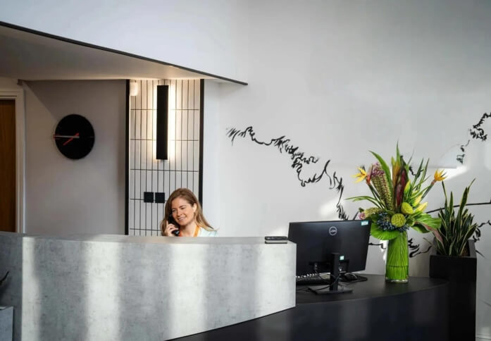 The reception at Berkeley Square, Origin Workspace Ltd in Bristol