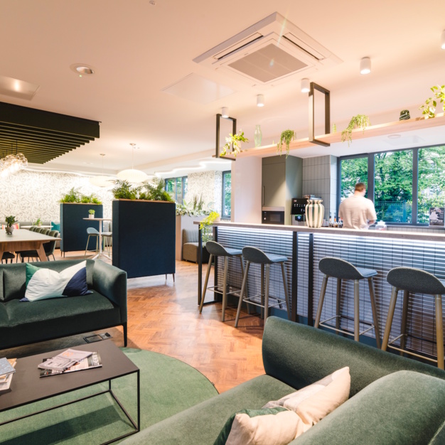 Breakout area at Hatherley Lane, Pure Offices in Cheltenham