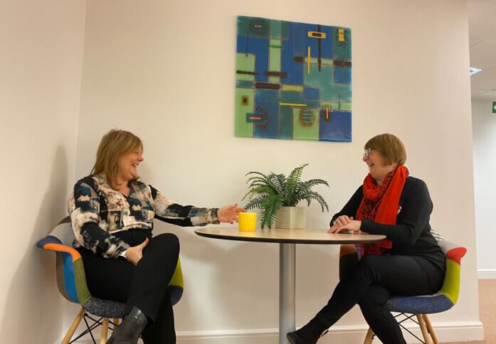 The breakout area in Tetbury Road, UBC UK Ltd, Cirencester