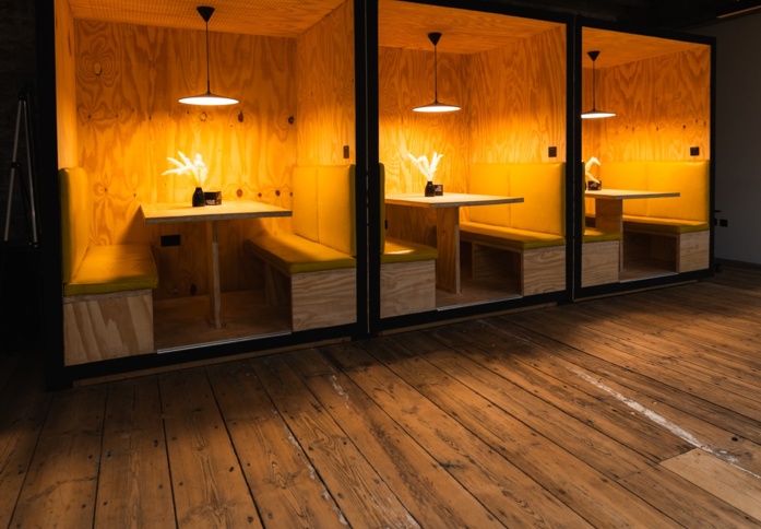 A breakout area in Royal William Yard, Block Workspace, Plymouth
