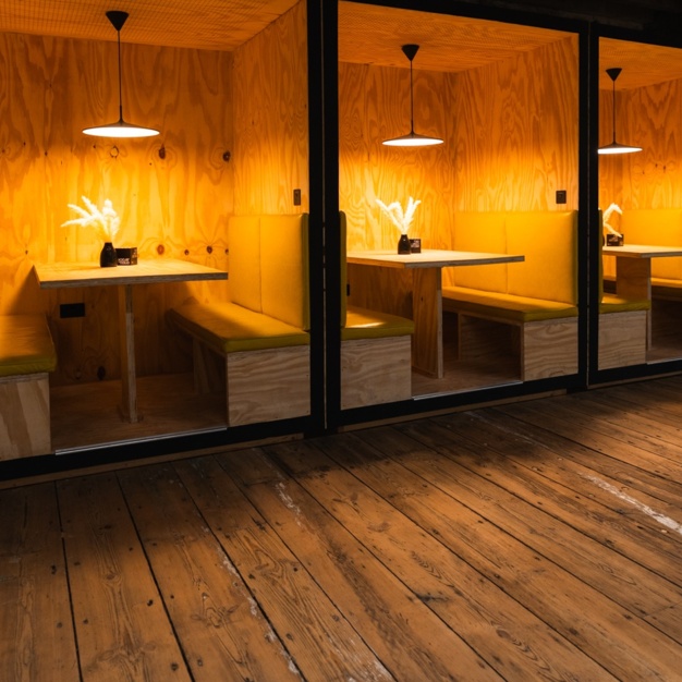 A breakout area in Royal William Yard, Block Workspace, Plymouth