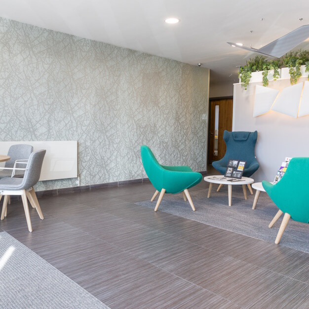 A breakout area in Kembrey Park, Pure Offices, Swindon