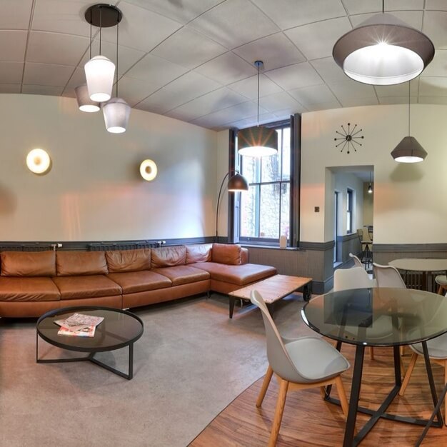 A breakout area in Cathedral Road, Rombourne Business Centres, Cardiff