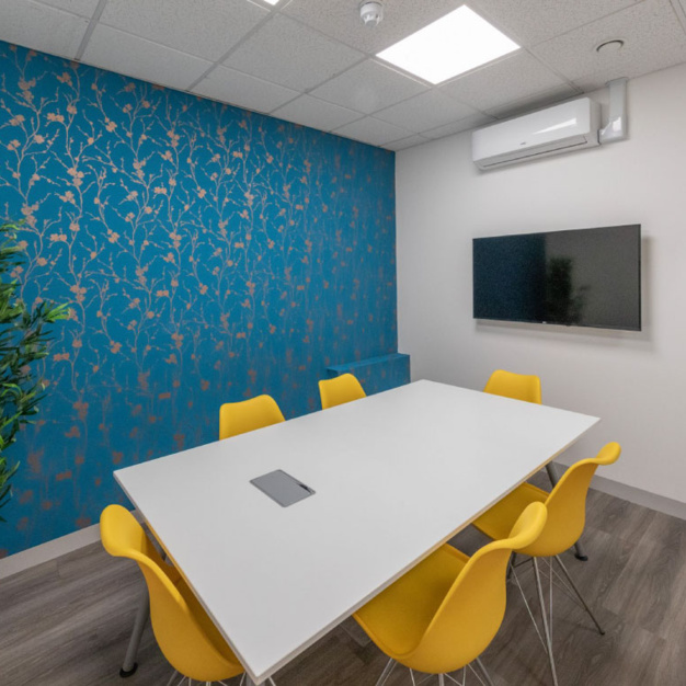The meeting room at Vanguard Way, Workbench Office Ltd in Cardiff