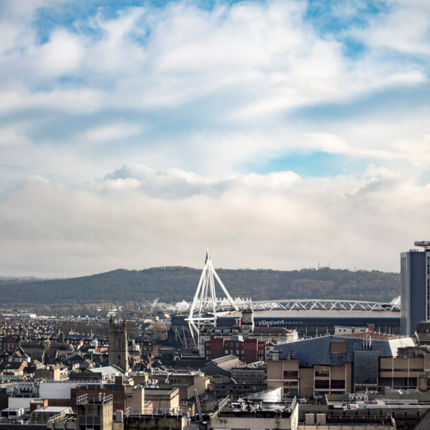 Your view in Fitzalan Road, Regus (Cardiff)