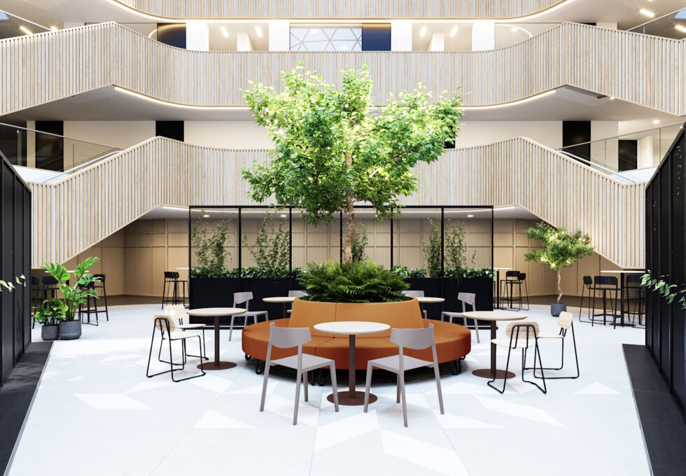 A breakout area in Bickenhill Lane, Orega, Birmingham