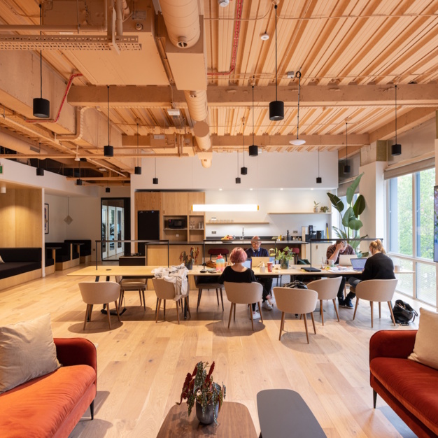 A breakout area in Brindleyplace, X and Why Ltd, Birmingham
