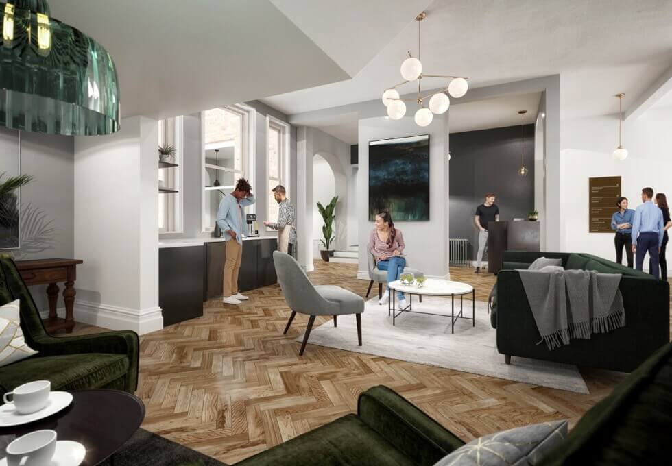 A breakout area in Newhall Street, Bruntwood, Birmingham