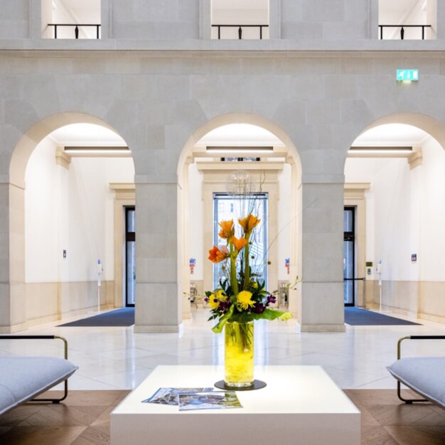 Foyer area in Brindleyplace, Landmark Space, Birmingham