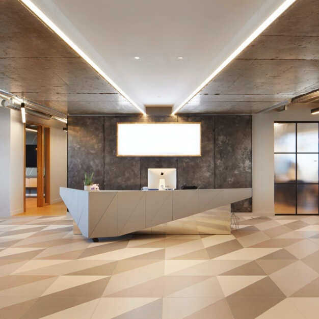 Reception area at Suffolk Street Queensway, Alpha Works in Birmingham