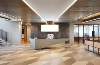 Reception area at Suffolk Street Queensway, Alpha Works in Birmingham