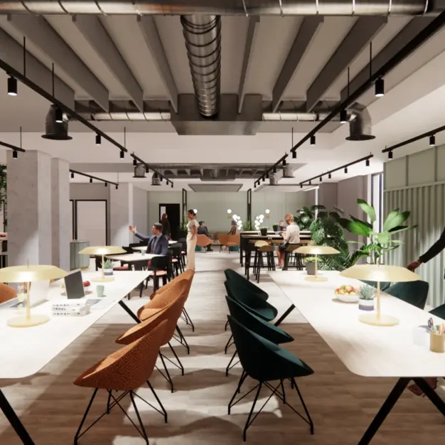 The communal space at Brindley Place, Spacemade in Birmingham