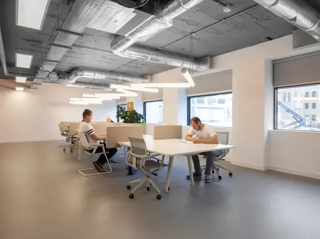 The communal space at Great Charles Street in Birmingham, Regus