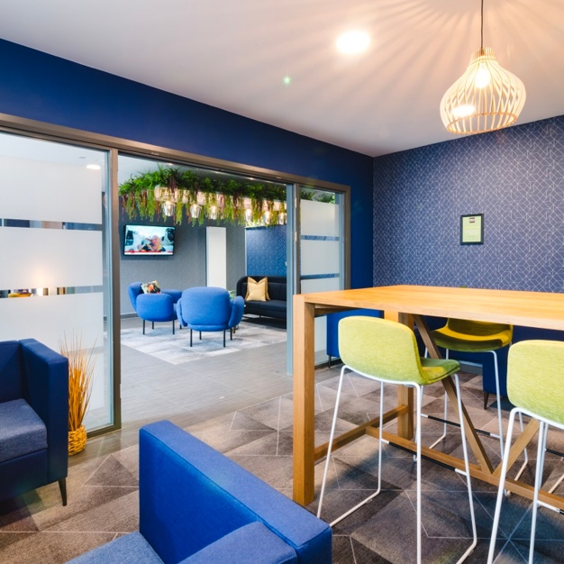 A breakout area in Tournament Fields, Pure Offices, Warwick