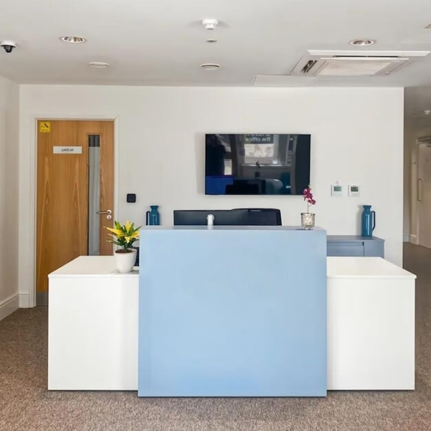 The reception at Whittington Road, Regus in Worcester
