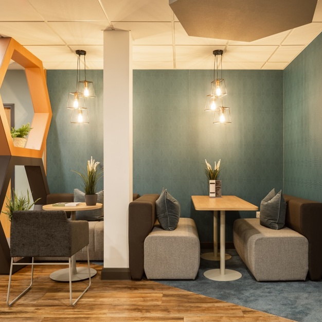 A breakout area at Turnberry Park Road, Pure Offices in Leeds