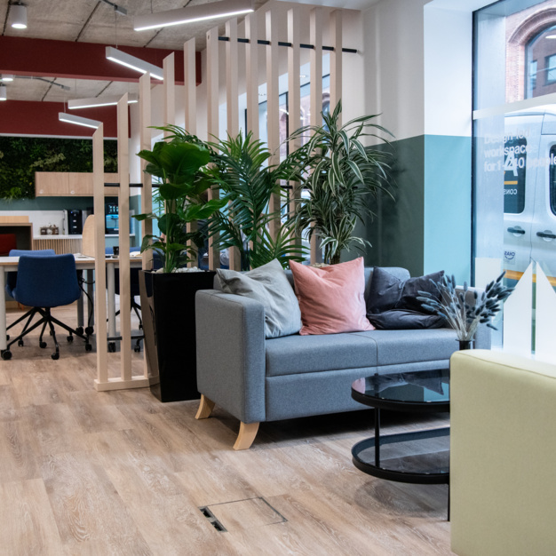 A breakout area in St Paul's Street, Wizu Workspace, Leeds