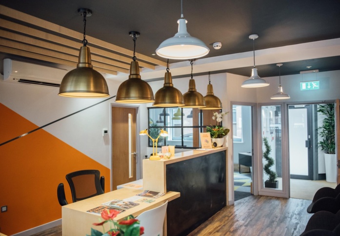 Reception area at Park Cross Street, Wizu Workspace in Leeds