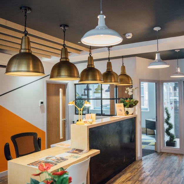 Reception area at Park Cross Street, Wizu Workspace in Leeds