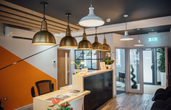 Reception area at Park Cross Street, Wizu Workspace in Leeds