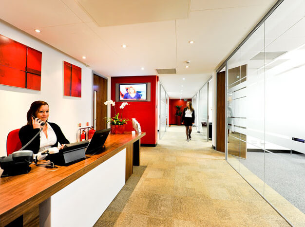 Reception area at Sovereign Street, Prospect Business Centres in Leeds