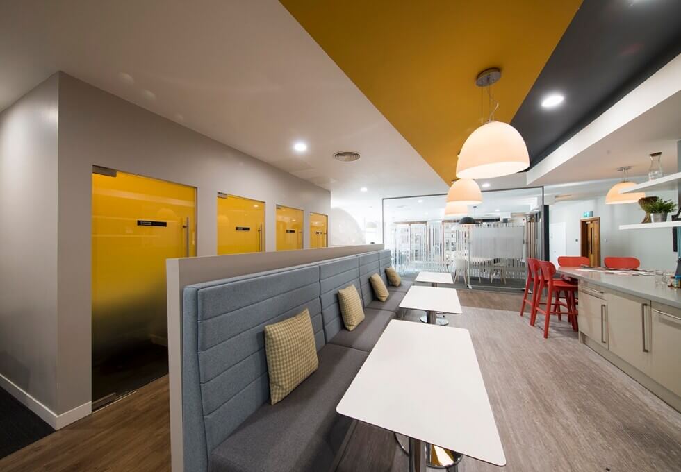 The communal space at Princes Square, Regus in Leeds
