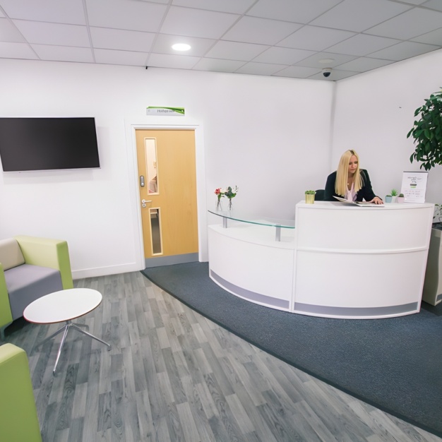 The reception at Oakhurst Avenue, Wizu Workspace in Leeds