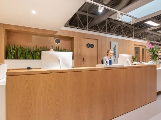 The reception at Park Row, Regus in Leeds