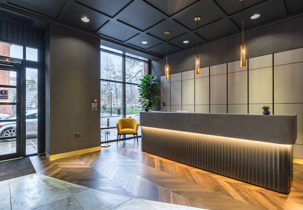 The reception at Park Square West, Spacemade in Leeds