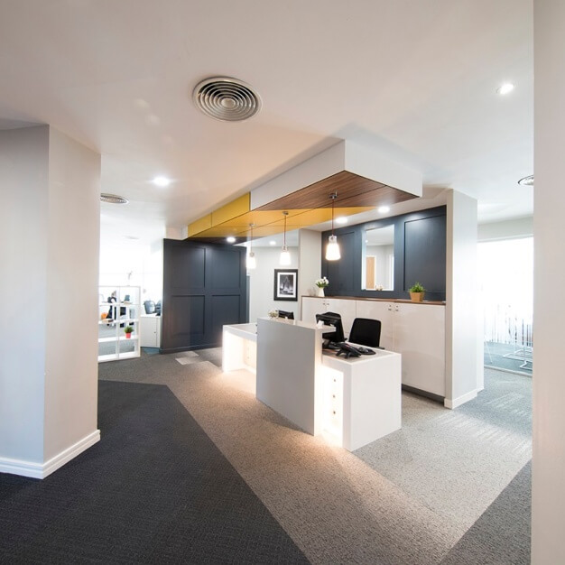 The reception at Princes Square, Regus in Leeds