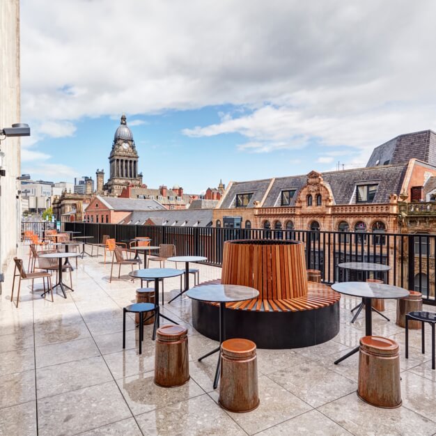 The roof terrace at Greek Street, Clockwise Limited in Leeds