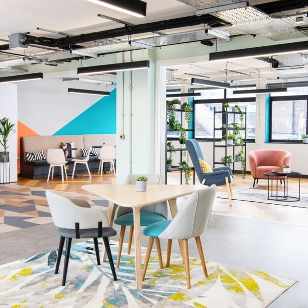 Breakout area at Eyre Street, Wizu Workspace in Sheffield